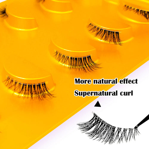 5 pairs of cat eyes - half false eyelashes, eye tail extension, transparent tape, natural, reusable, perfect gift