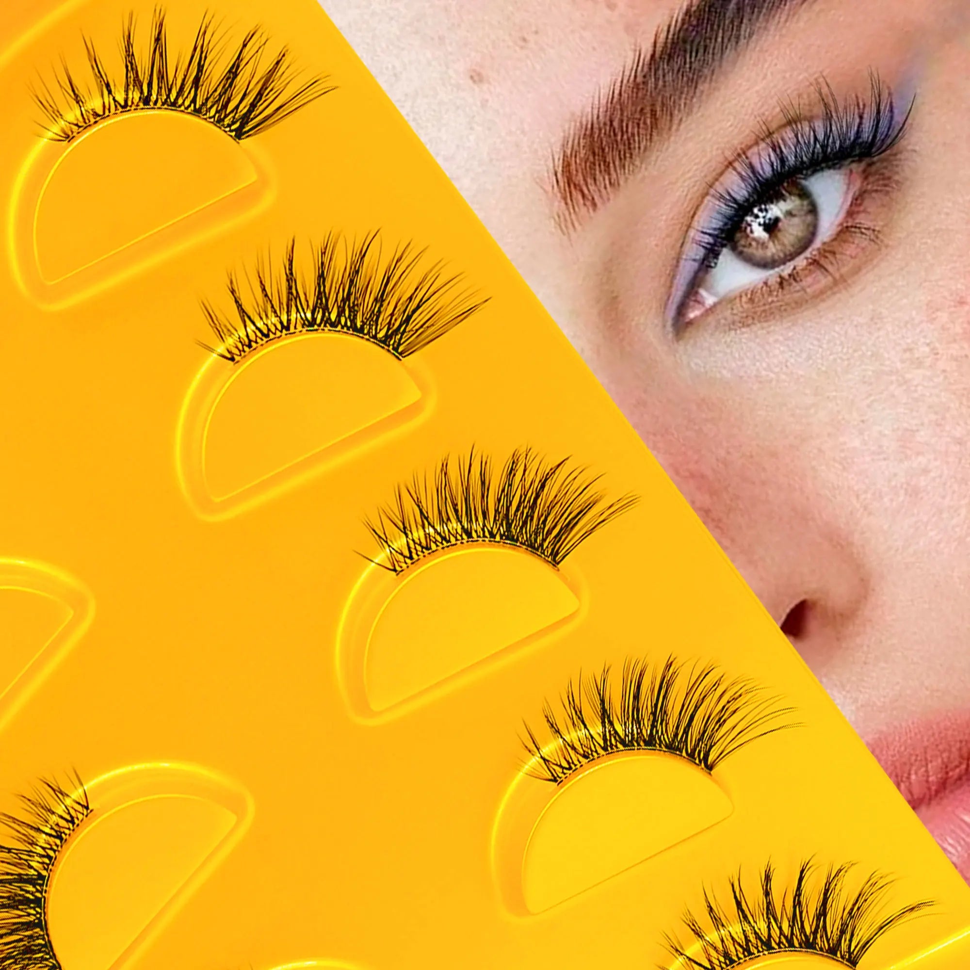 5 pairs of cat eyes - half false eyelashes, eye tail extension, transparent tape, natural, reusable, perfect gift