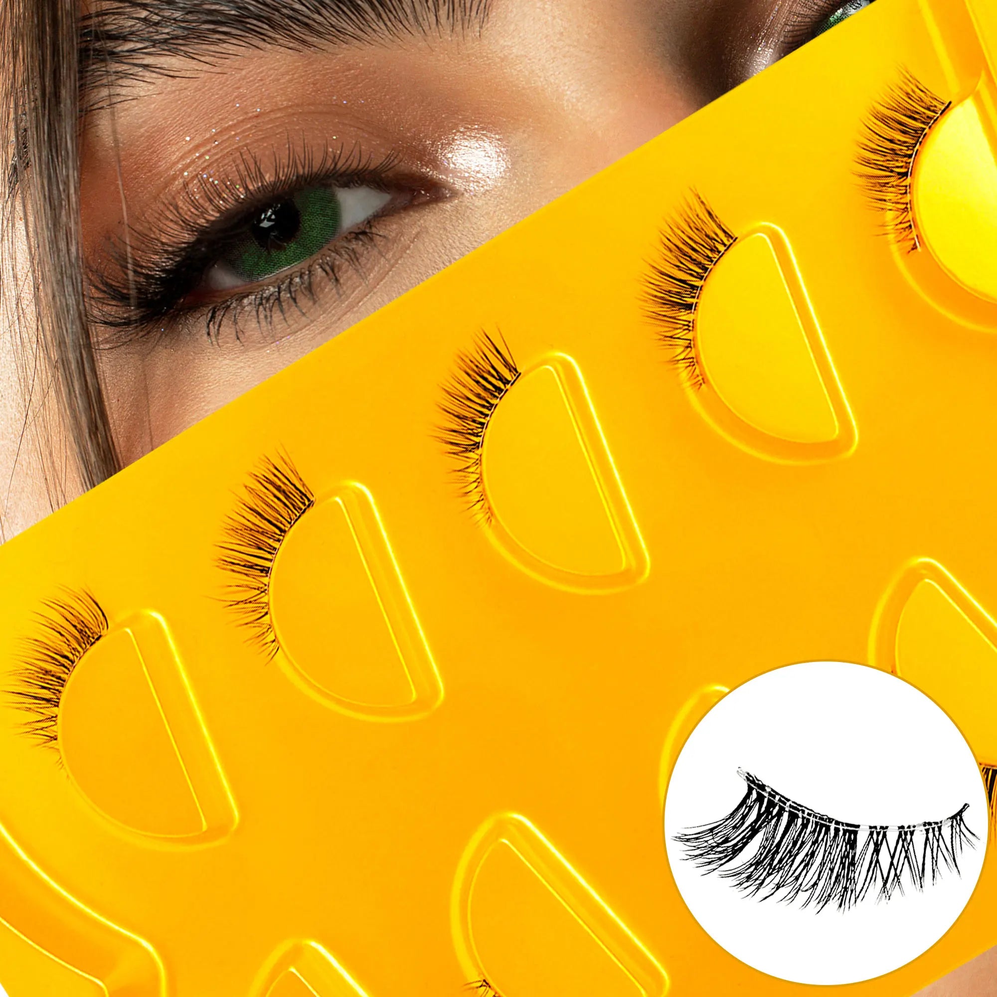 5 pairs of cat eyes - half false eyelashes, eye tail extension, transparent tape, natural, reusable, perfect gift