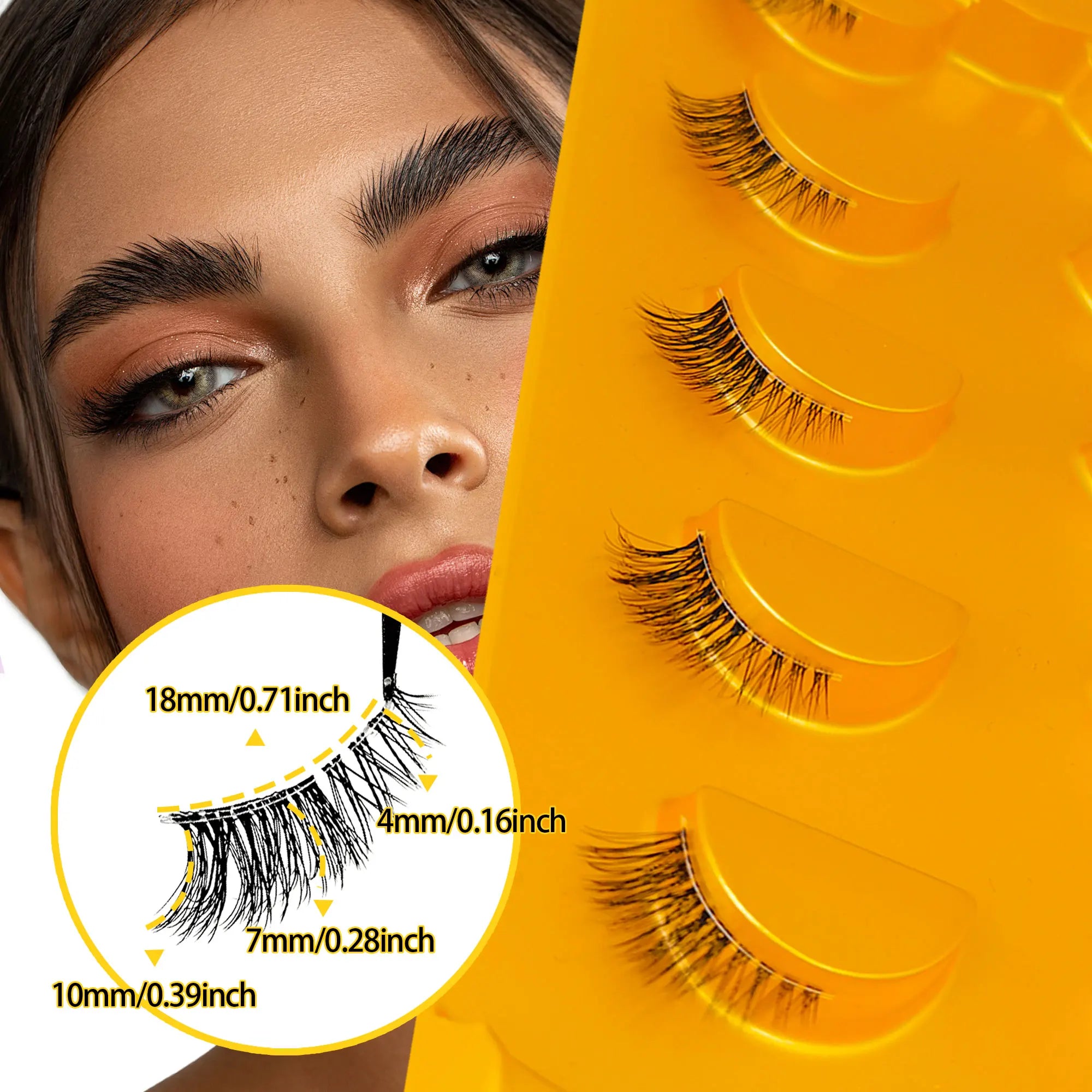 5 pairs of cat eyes - half false eyelashes, eye tail extension, transparent tape, natural, reusable, perfect gift