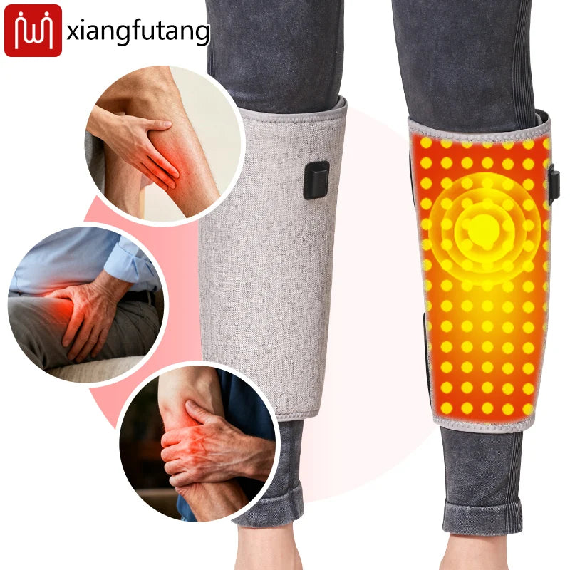 Red Light Electric Heating Calf Support Vibration Massager Eases Pain Fatigue Injury Muscle Relaxation Physiotherapy Leg Warmers