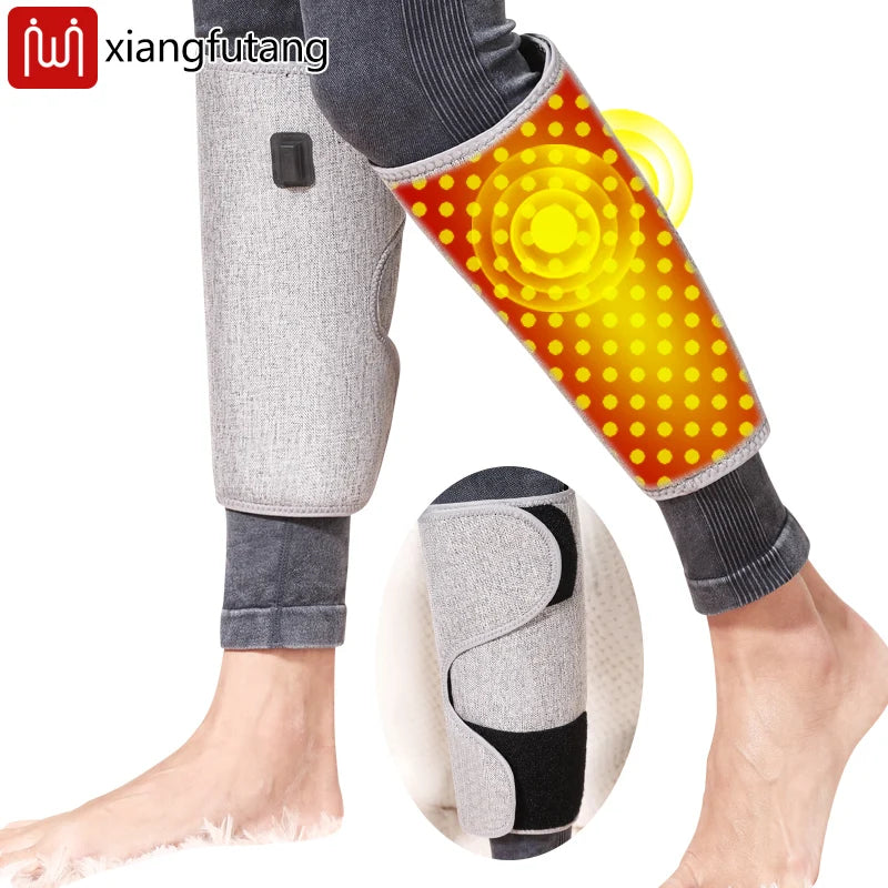 Red Light Electric Heating Calf Support Vibration Massager Eases Pain Fatigue Injury Muscle Relaxation Physiotherapy Leg Warmers