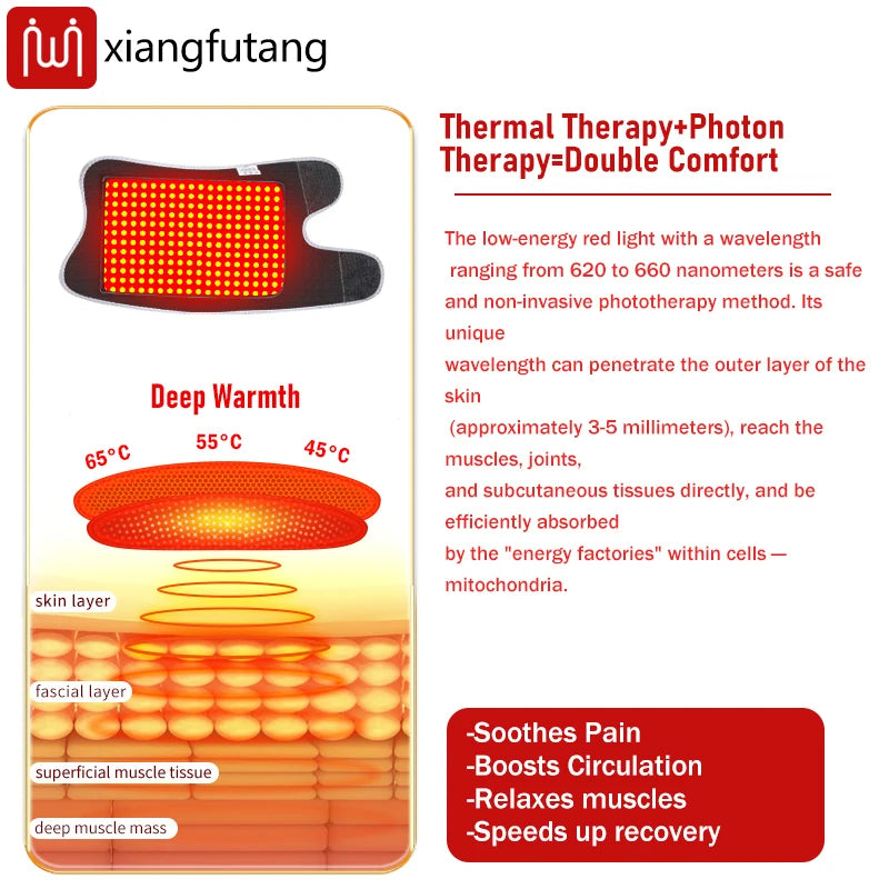 Red Light Electric Heating Calf Support Vibration Massager Eases Pain Fatigue Injury Muscle Relaxation Physiotherapy Leg Warmers